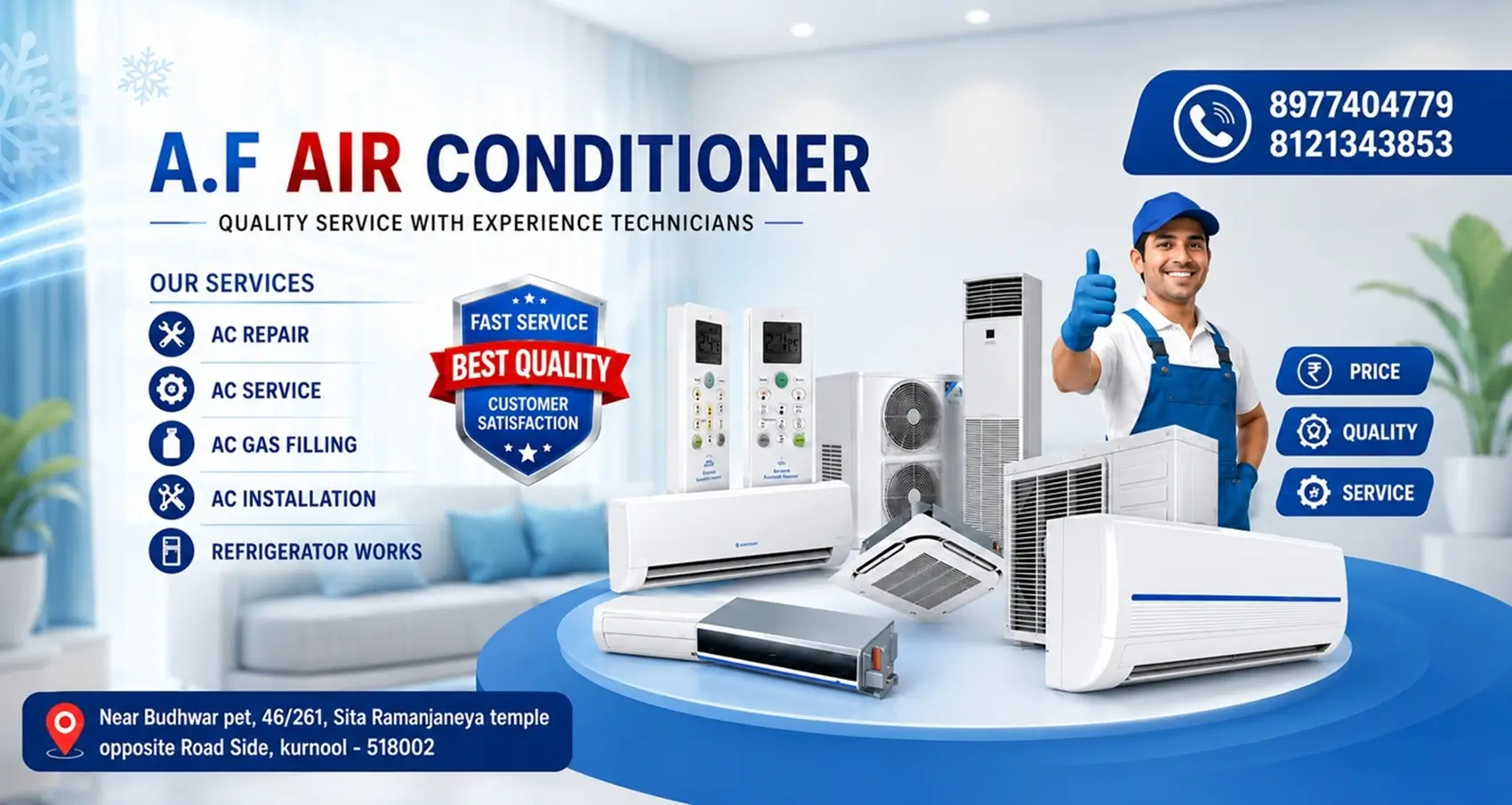Premium AC & Refrigerator Services in Kurnool